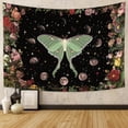 thumbnail image 2 of Moonlit Garden Tapestry Moth Moon Phase Tapestries Coloful Floral Tapestry Wall Hanging for Bedroom Dorm,60Wx40H, 2 of 5
