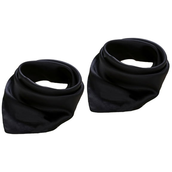 Raindrops 2pcs Women Lady Solid Color Wrap Scarf Fashion Accessory (Black)