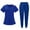 Royal Blue, variant on Clearance Women Scrubs Set with Pocket Medical Scrubs Set V-Neck Top and Jogger Pants, Comfortable and Durable, Perfect for Healthcare Professionals