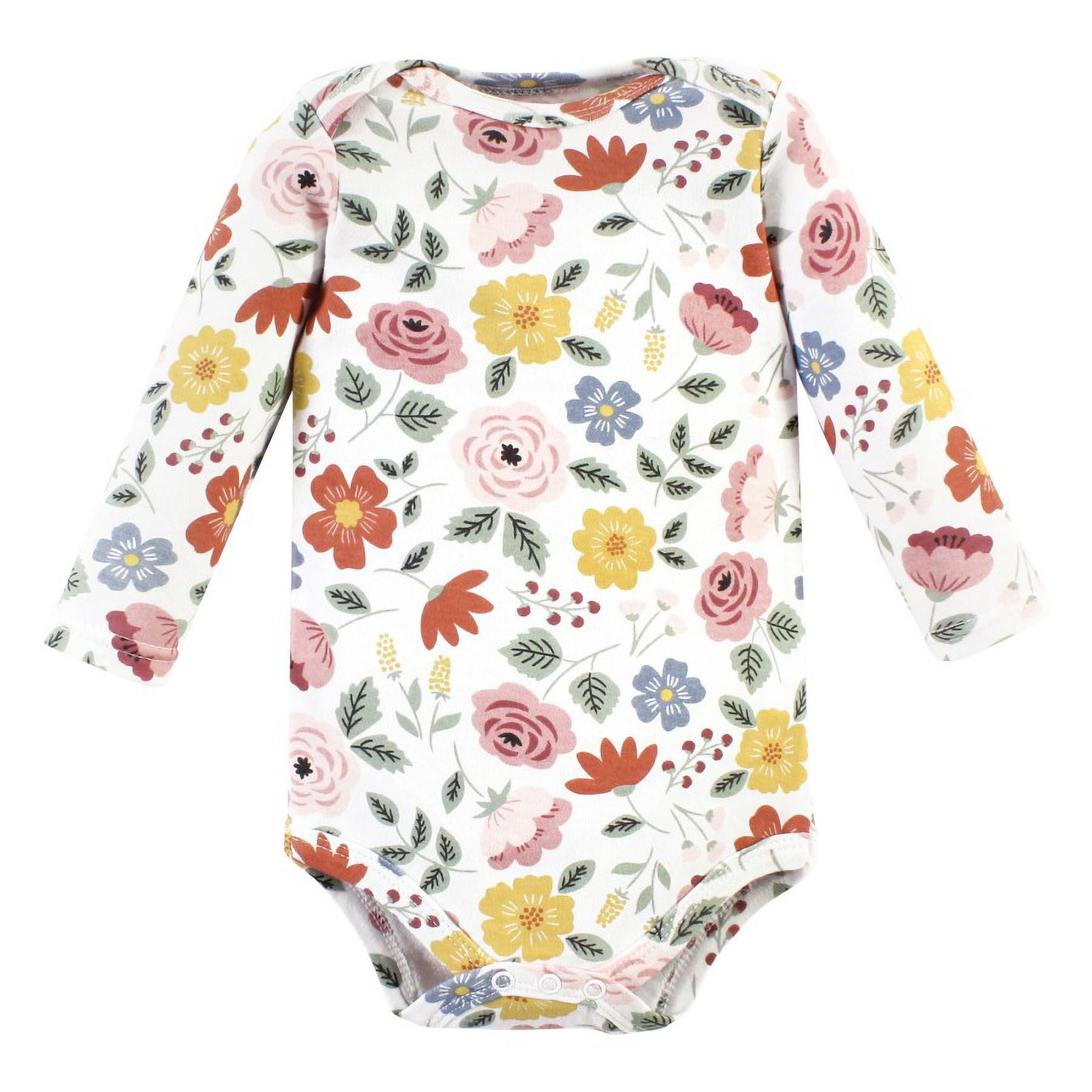 Hudson Baby Cotton Long-Sleeve Bodysuits, 3-Pack, Newborn- 24 Months