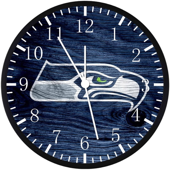 12 Inch Seahawk Wall Clock Non-Ticking Silent Great for Decor and Gifts E447