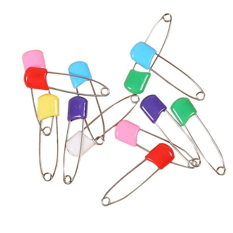 10Pcs Safety Hold Locking Baby Cloth Nappy Diaper Pins Kit 7 color 