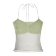 thumbnail image 4 of BVnarty Women's Rib Vacation Travel Clothes Backless Solid Color Plain Strappy Tanks for Teen Girls Camisole Sleeveless Spaghetti Strap Soft Comfy Cami Summer Crop Tops Trendy 2023 Green S, 4 of 8