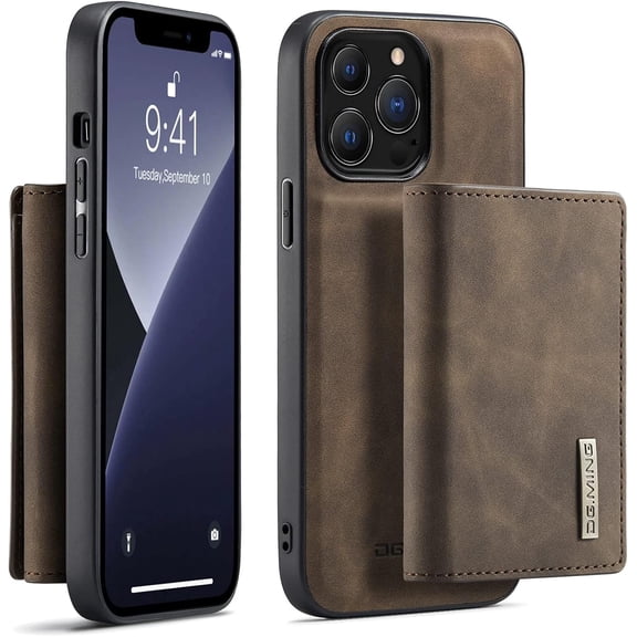 Phone Case for iPhone 15, Card Holder Wallet, Kickstand RFID-Blocking, Wrist Strap, Camera Protector, Leather Protective Magnetic Flip Cover for iPhone (Coffee,iPhone 15 Plus)