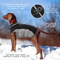 thumbnail image 2 of HPZZ Dog Coat,Warm Dog Jacket Winter Coat Paded Dog Fleece Vest Reflective Dog Cold Weather Coats with Built in Harness Waterproof Windproof Dog Snow Jacket Clothes with Zipper Rose Red Small, 2 of 4