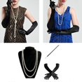 thumbnail image 4 of Conjunto de disfraz de Charleston estilo Flapper de los años 20, vestido elegante, collar, guantes y soporte de plástico., 4 of 5