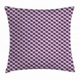 thumbnail image 1 of Abstract Throw Pillow Cushion Cover, Interlocking Stripes Wave Style Composition on Violet Toned Background, Decorative Square Accent Pillow Case, 18 X 18 Inches, Violet Black White, by Ambesonne, 1 of 2