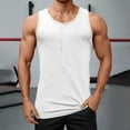 thumbnail image 2 of Men's Solid Color Mesh Hooded V Neck Hollow Thin Sleeveless Loose I Vest Top, 2 of 6