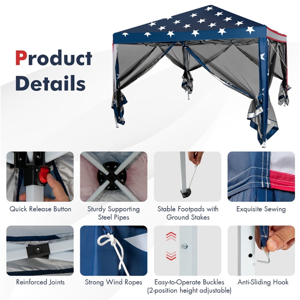 Aimee Lii 10 x 10 Feet Pop-up Canopy Tent Gazebo Canopy for Outdoor, Gazebo Tent for Party Wedding BBQ Events Aimee Lii 10 x 10 Feet Pop-up Canopy Tent Gazebo Canopy for Outdoor, Gazebo Tent for Party Wedding BBQ Events
