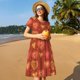 thumbnail image 4 of Easygdp Flower Hearts para Vestido Transpirable de Mujer, Vestido Suelto de Manga Corta con Pliegues y Bolsillos para el Verano, 4 of 6
