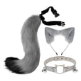 thumbnail image 2 of Conjunto de Halloween Anime Cosplay 3 Piezas de Gato Zorro Oreja Gris Macarena, 2 of 7