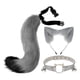 thumbnail image 1 of Gargantilla de Cuero con Cola de Oreja de Gato de 3 Piezas, Kits de Disfraz de gris Zulema Traje de juego de cosplay, 1 of 7