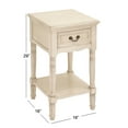 thumbnail image 4 of DecMode 16" x 29" Cream Wood 1 Drawer Accent Table, 1-Piece, 4 of 12