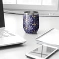 thumbnail image 3 of Floral 12oz Stainless Steel Insulated Wine Tumbler with Lid and Straw – Double Wall Vacuum Mug for Hot & Cold Drinks, 304 Steel Interior, Sweat-Free Design,Thanksgiving,Christmas, Spring,Flower, 3 of 5