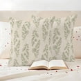 thumbnail image 3 of Green Botanical Outdoor Waterproof Pillow Covers, Pastoral Elegant Spring Floral Rustic Decorative Square Throw Pillowcase Sofa Cushion Sham for Patio/Couch/Chair, 26"x26" 2 Pack, 3 of 8