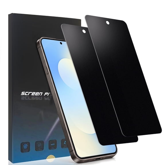 ZYQEEE 2 Pack Matte Privacy Screen Protector for Samsung Galaxy S25 FE - 6.7", Anti Glare, Anti Fingerprint, Anti Spy Tempered Glass,Support Finger ID Protective Glass
