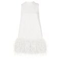 TWOTWINSTYLE Feather Fur Dress For Women O Neck Sleeveless Loose Tassel A Line Dresses Female Streetwear 2022 Summer Fashion NewL Gao Jinjia LED