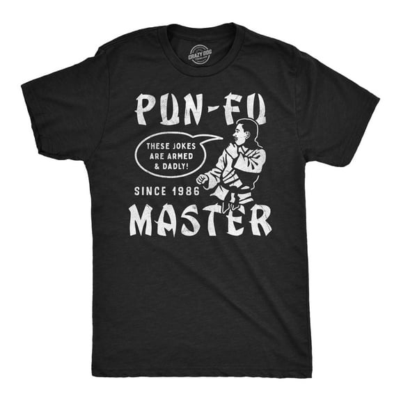 Mens Funny T Shirts Pun Fu Master Sarcastic Martial Arts Joke Graphic Novelty Tee for Men Graphic Tees