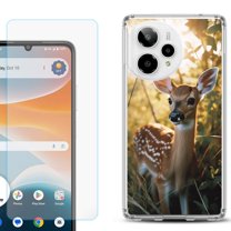 Phone Case for Cricket Icon Pro 2026, with Screen Protector, by OneToughShield - Fawn Deer