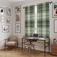 thumbnail image 6 of Sage Green Buffalo Plaid Kitchen Curtain for Berdoom Living Room Cafe 72 Inch Length, Farmhouse Modern Striped Tiers Curtains Light Filtering Drapes Rod Pocket Window Treatment 2 Panels 52"Wx72"L, 6 of 9