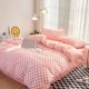 thumbnail image 1 of Juego de cama de cuadros rosa pastel morado, 1 of 5