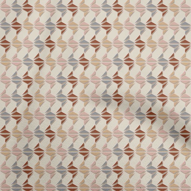 oneOone Polyester Spandex Light Brown Fabric Geometric Craft Projects Decor Fabric Printed By The Yard 56 Inch Wide