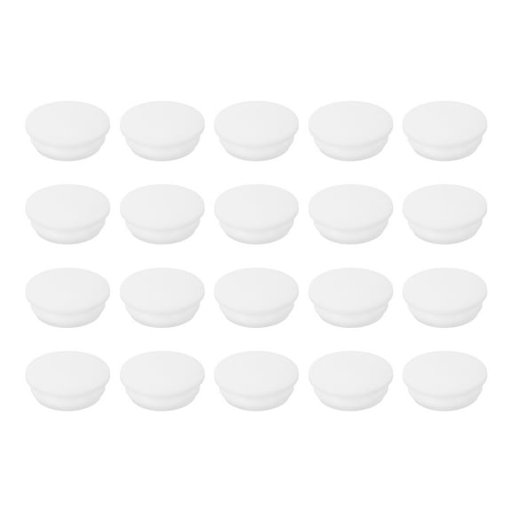 20 Pack Snug Plugs, Rubber Hole Plugs Round Soft Flexible Stopper Fit 15mm (0.59 Inch) Hole Dia., Waterproof Silicone Plug, White