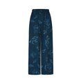 thumbnail image 7 of Womens 2 Piece Outfits Dressy Casual Long Sleeve Collared Shirt and Wide Leg Trouser Pant Loose Sets with Prints (M, Navy), 7 of 7