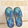thumbnail image 2 of Fotbe Colorful Winged Dolphin Pattern Women's Fuzzy Slippers Plush Slippers Fluffy Winter House Shoes Indoor and Outdoor-Medium, 2 of 8