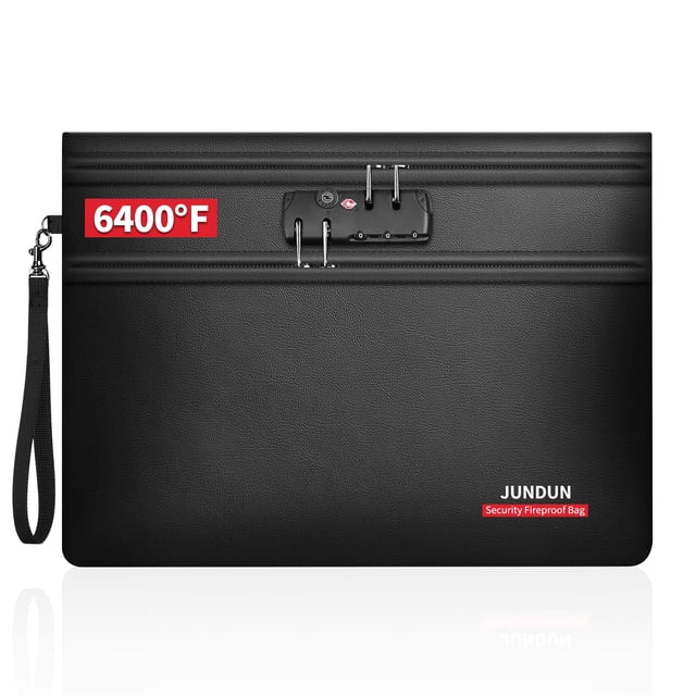 Bolsa Ignífuga para Documentos JUNDUN con Cerradura 36x26 cm 6400℉