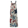 thumbnail image 5 of Iaqnaocc 250 Anniversary Usa Flag Women's Jumpsuits Loose Fit American Flag Stars Sleeveless Wide Leg Summer Adjustable Strap Patriotic Usa Flag Jumpsuits Rompers Khaki 5XL, 5 of 6