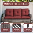 thumbnail image 4 of Unnifurnzi Outdoor Couch-All Weather PE Wicker Patio Sofa Outdoor Sofa Deep Seating for Porch Deck Backyard-Gray/Red, 4 of 7