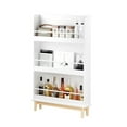 thumbnail image 2 of Noble House Wall-Mounted Kids Bookshelf with 3 Front-Facing Display Shelves, Book Rack with Natural Wood Base, White, 2 of 11