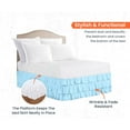 thumbnail image 3 of CCNY 24" Inch Drop Multi Ruffled Bed Skirt Full Size 100% Microfiber Made Light Blue Color, 3 of 6