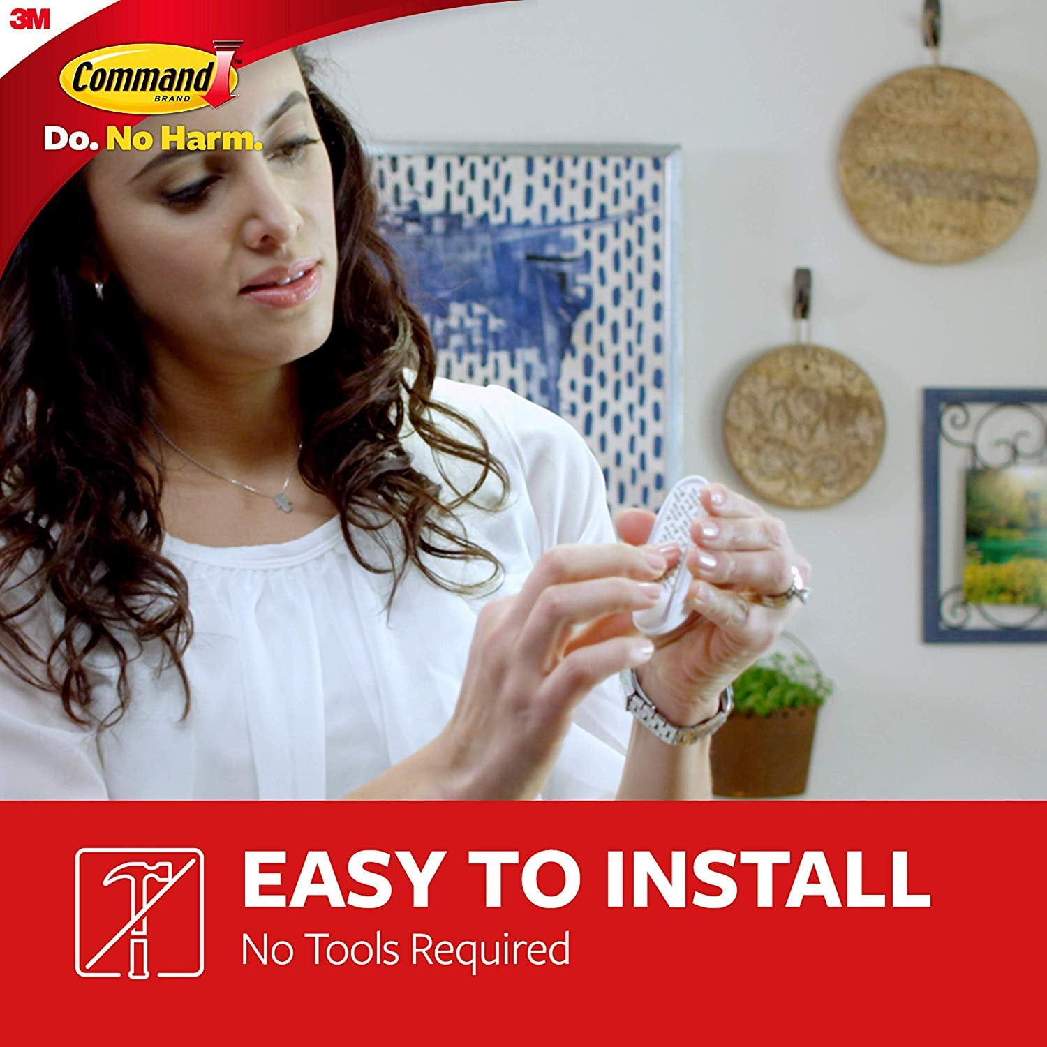 Command White Designer Hooks, 6 hooks, 12 strips, Decorate Damage-Free 17081-6ES