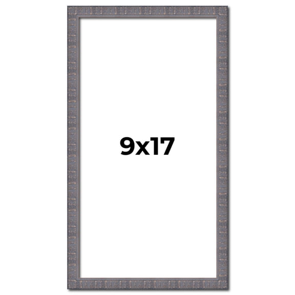 9x17 Frame Slate Blue Distressed Rustic Solid Wood Picture Frame | 0.75 Inch Moulding Width |