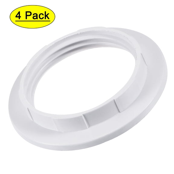 Uxcell E26/E27 Light Socket Rings Lamp Shade Holder Adapter Ring White 4 Pack