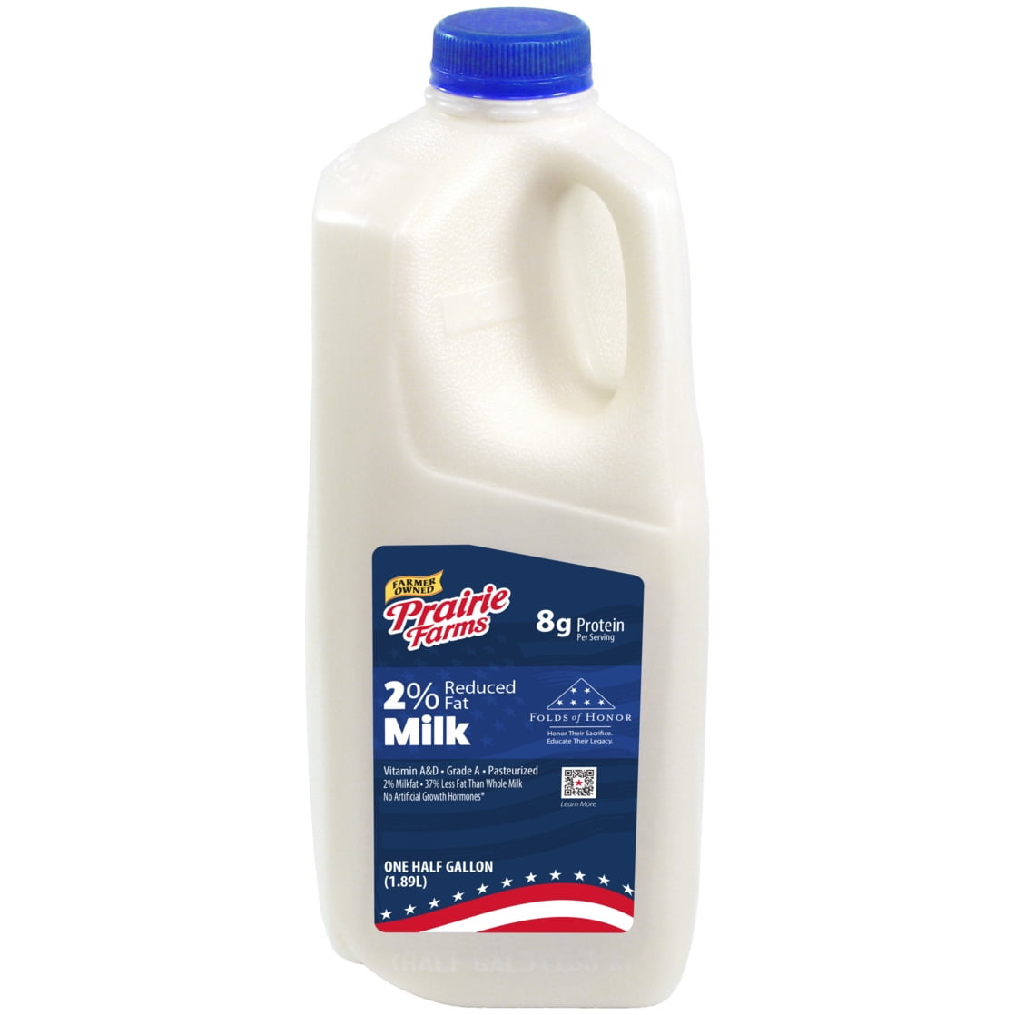 Prairie Farms 2% Reduced Fat Milk, Half Gallon, 64 Fl Oz