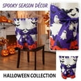 thumbnail image 5 of Cute Ghost Pumpkin Bat Spider Web Halloween Chair Cover, Washable Decorative Chair Cover for Family Kitchen Halloween Table Party Ornament, 5 of 7