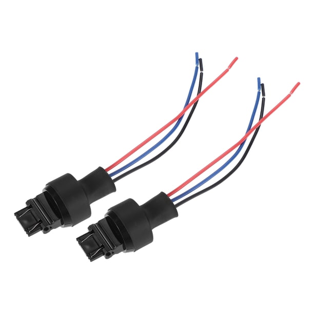 Unique Bargains 3157 Arnés de casquillo para bombillas LED Luces de señal de giro Luces traseras de freno Conector macho (juego de 2)