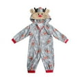 thumbnail image 2 of Family Christmas Matching Pajamas, Cartoon Deer Zip Up Onesie Pajamas Christmas Hooded Jumpsuit Home-wear, 2 of 7