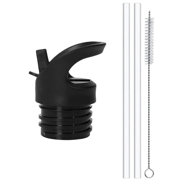 tapa de paja,Mosquetón con tapa de paja para boca ancha con aislamiento,Manejar la tapa de popote con cepillos de limpieza,Tapa de repuesto para accesorios de botellas de agua,Tapa de paja de