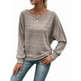 thumbnail image 3 of Women'S Soft Long Sleeve Blouses Crewneck Pullover Tops Business Casual Batwing Knitted Oversized Outfits 2025, 3 of 9