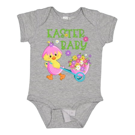 

Inktastic Easter Baby Hatching Chick with Flowers Gift Baby Boy or Baby Girl Bodysuit
