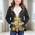 thumbnail image 2 of Favoffer Boys Girls Hooded Sweatshirt Long-Sleeve Zip-Up Pocket Casual Jacket Winter Lightweight Christmas Print Coat Toddler 4-12Y, 2 of 6