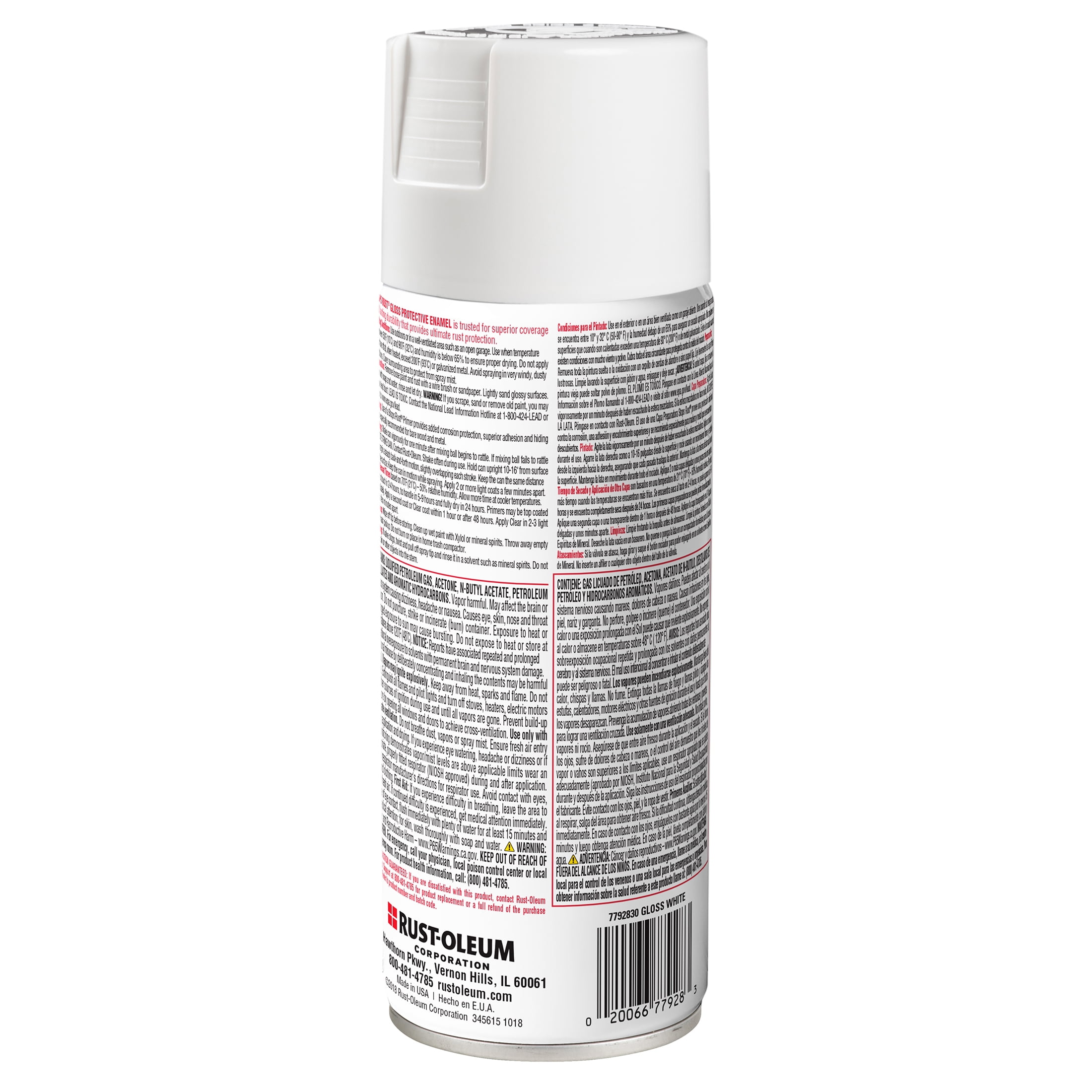 White, Rust-Oleum Stops Rust Gloss Protective Enamel Spray Paint, 12 oz, 6 Pack