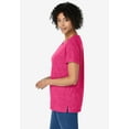 thumbnail image 4 of Woman Within Women's Plus Size Marled Cuffed-Sleeve Tee, 4 of 6