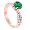 thumbnail image 2 of Mauli Jewels Engagement Rings for Women 1.10 Carat Halo Emerald And Diamond Engagement Ring Crafted 4-prong 14k Solid Rose Gold, 2 of 6