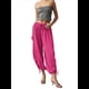 thumbnail image 3 of Pantalones Harén para Mujer, Pantalones de Estar por Casa con Dos Bolsillos Rosa Roja S, 3 of 8