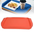 thumbnail image 4 of Large 3PCS Colorful Food Tray Rectangle Thickened Binaural Plastic Tray Heat Resistance Stackable Cafeteria Trays for Hotel, 4 of 8